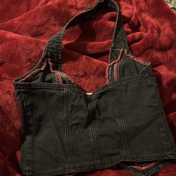 A Y2K a cute dark denim with pink lining - Picture 2 of 3